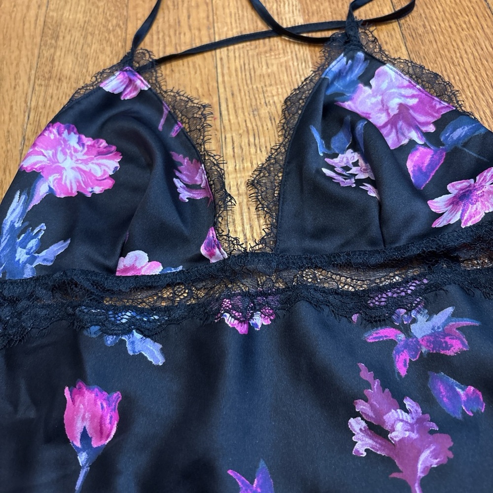 Victoria's Secret Black Dress with Pink and Purple Floral - Picture 3 of 6